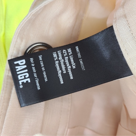 Paige Teyana ecru linen shorts drawstring waist cream size 10 NEW NWT - Picture 7 of 8